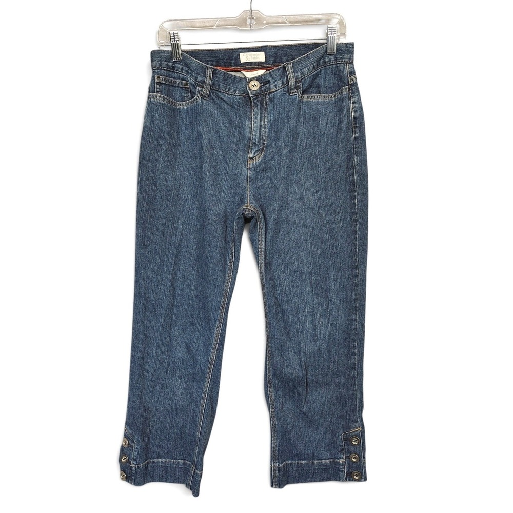 Christopher & Banks Capri Jeans‎ Womens Size 6 Stretch Blue Crop Coastal Grandma